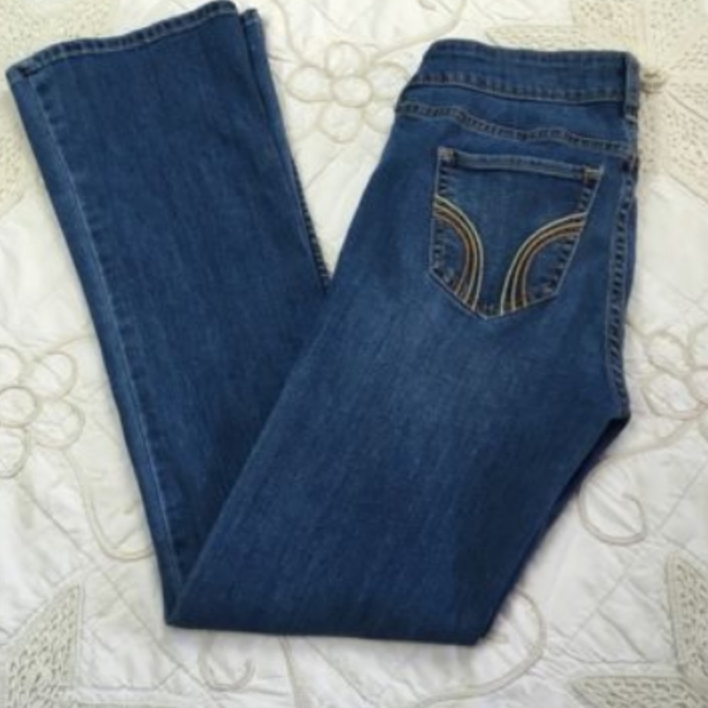 HOLLISTER LOW RISE BOOT CUT STRETCH JEANS SIZE 5S